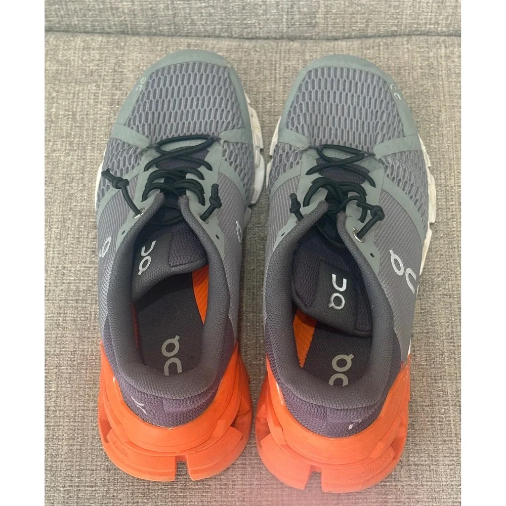 On Running Cloudflyer Mens Grey Orange Running Shoes Sneakers 11